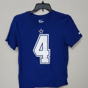 Dak Prescott Dallas Cowboys Blue Nike Tee Shirt M Athletic Cut Cotton